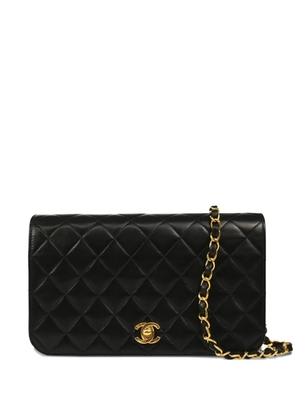 CHANEL Pre-Owned 2002 diamond quilted full flap shoulder bag - Black