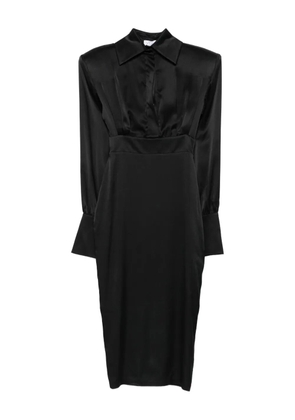 Vestiaire d'un Oiseau Libre padded-shoulder silk dress - Black
