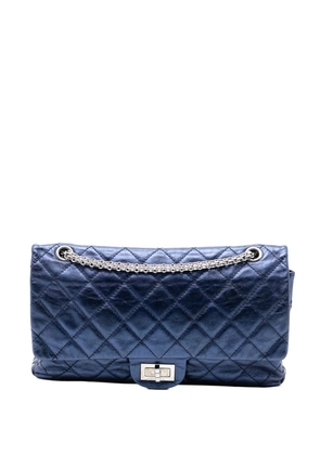CHANEL Pre-Owned 2008-2009 Metallic Quilted Aged Calfskin Reissue 2.55 Double Flap 227 shoulder bag - Blue