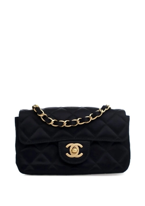 CHANEL Pre-Owned 2000-2002 Extra Mini Rectangular Classic Satin Single Flap crossbody bag - Black