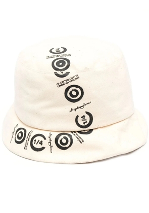 Comme Des Garçons logo-print cotton bucket hat - Neutrals