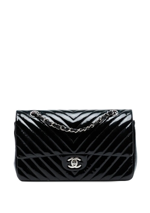 CHANEL Pre-Owned 2015-2016 Medium Classic Chevron Patent Double Flap shoulder bag - Blue