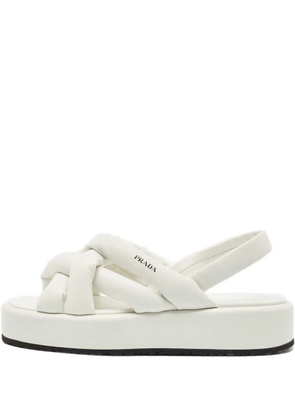 Prada Pre-Owned padded platform sandals - White