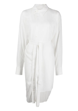 Yohji Yamamoto tied-waist asymmetric shirt - White
