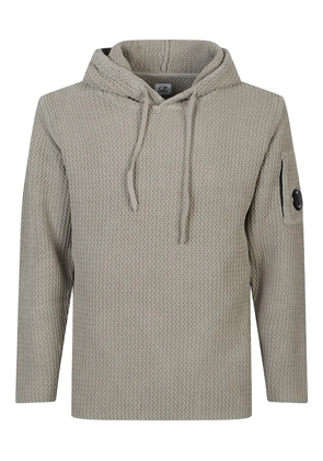 C.P. Company hooded waffle-knit hoodie - Grey