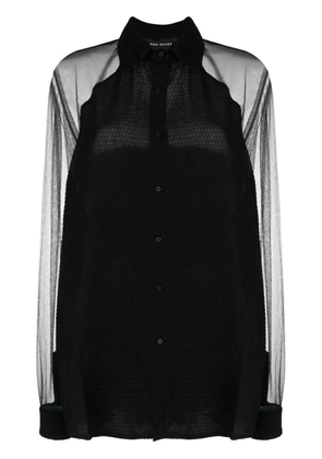 Barbara Bologna semi-sheer long-sleeve shirt - Black