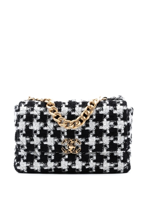 CHANEL Pre-Owned 2020 Large Houndstooth Tweed 19 Flap satchel - Black