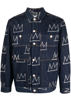 Études Studio crown-print denim jacket - Blue