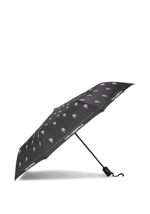 Karl Lagerfeld small Ikon-print umbrella - Black