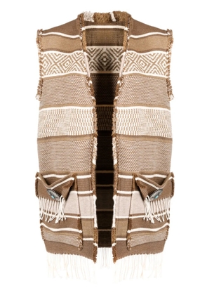 Fortela vertical-stripe knitted gilet - Brown