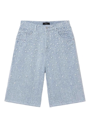 Purple Brand pearl-detailed shorts - Blue