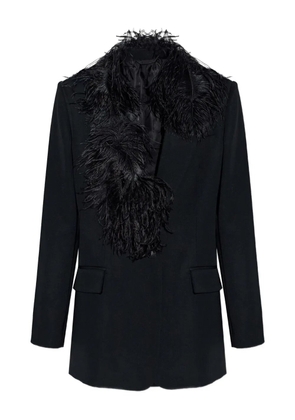 The Attico feather trim jacket - Black