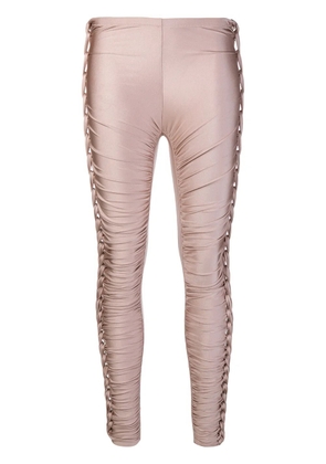 Jean Paul Gaultier Pre-Owned stretch plaited gathered trousers - Pink