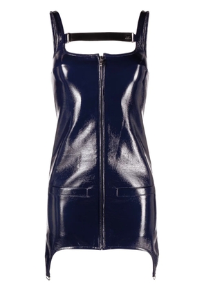 Courrèges strap-embellished high-shine minidress - Blue