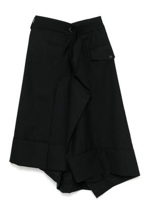 Noir Kei Ninomiya extended waistband skirt - Black