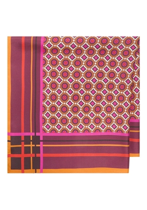MALIPARMI geometric-pattern silk scarf - Red