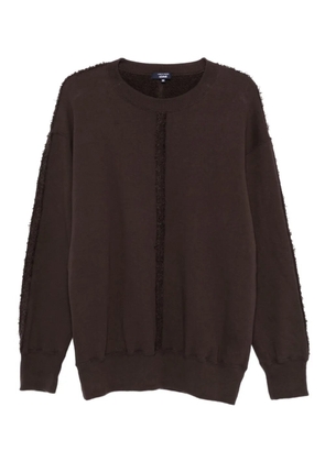 Comme des Garçons Homme frayed-detail panelled sweatshirt - Brown