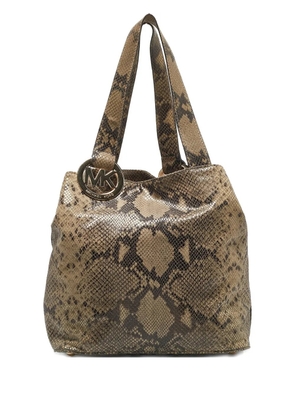 Michael Michael Kors snakeskin-print tote bag - Neutrals