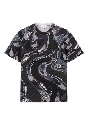 PUCCI orchidee print wool T-shirt - Black