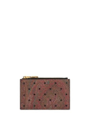 ETRO rhinestone paisley cardholder - Brown
