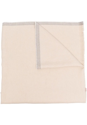 Brunello Cucinelli stripe-detail silk scarf - Neutrals