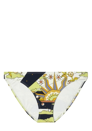 Tory Burch graphic-print bikini bottoms - Blue