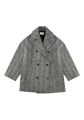 slowear herringbone double-breasted peacoat - Grey