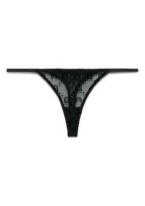 Marine Serre mesh flock thong - Black