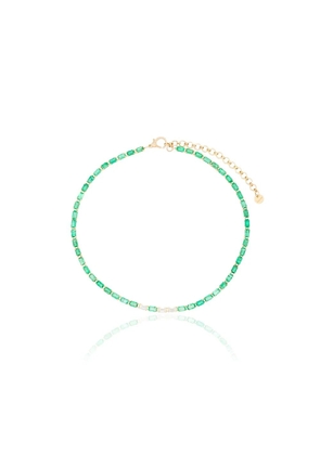 SHAY 18K yellow gold emerald and diamond tennis choker