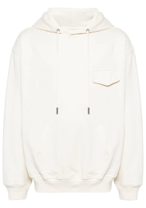 SONGZIO Brush Strokes graphic-print cotton hoodie - Neutrals