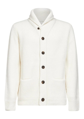 MC2 Saint Barth button shawl collar cardigan - White