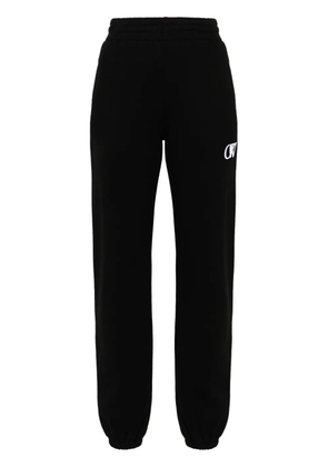 Off-White embroidered-logo cotton pants - Black