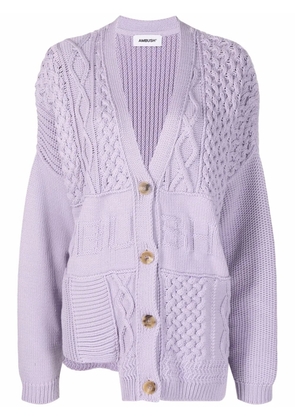 AMBUSH patchwork knitted cardigan - Purple