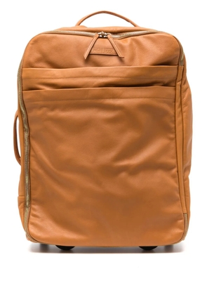 Private Stock leather rolling suitcase - Brown