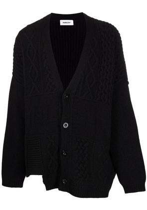 AMBUSH patchwork knitted cardigan - Black