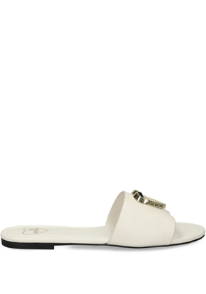 Love Moschino leather slides - White