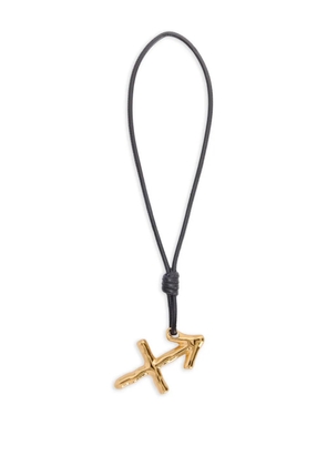 Jil Sander Zodiac charm leather necklace - Gold
