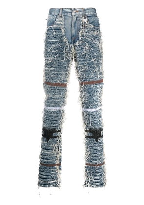 1017 ALYX 9SM distressed frayed straight leg jeans - Blue