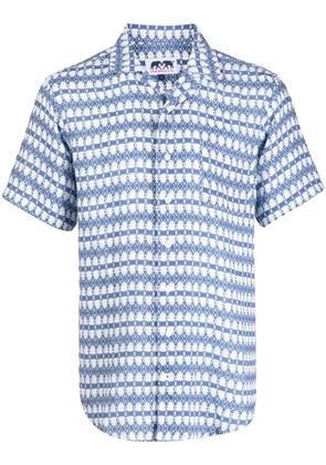 LOVE BRAND & Co. graphic-print linen shirt - Blue