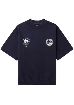 Magliano logo-print short-sleeve sweatshirt - Blue