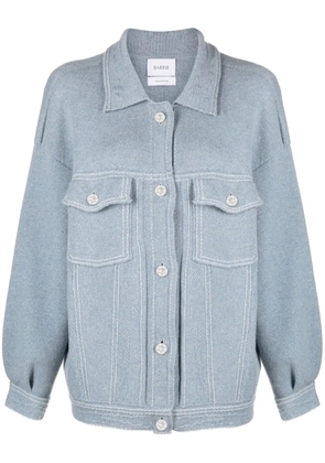 Barrie contrast-stitching denim-effect jacket - Blue