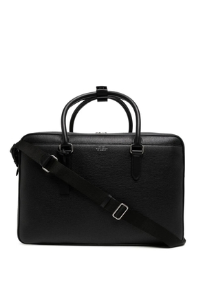 Smythson leather logo-stamp holdall - Black