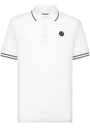 Philipp Plein jacquard monogram polo shirt - White