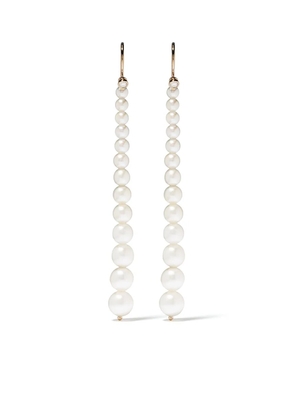 Mizuki 14kt yellow gold Sea of Beauty Akoya pearl and diamond small drop earrings