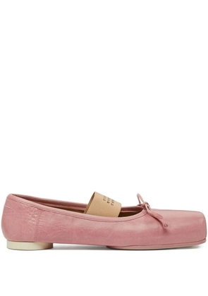 MM6 Maison Margiela square-toe bow ballet flats - Pink