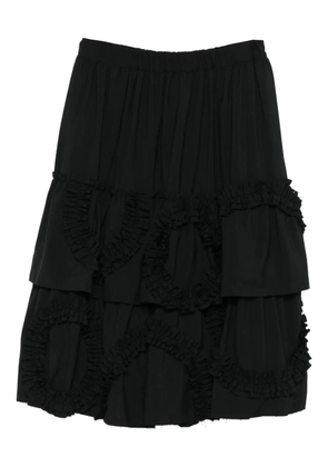 Black Comme Des Garçons ruffled-tiered midi skirt