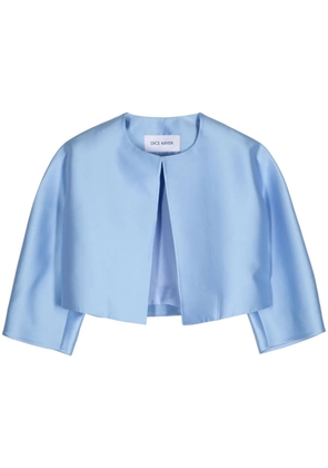 Dice Kayek satin-finish cropped jacket - Blue
