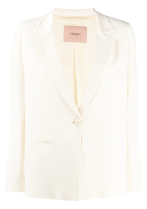 TWINSET V-neck cropped sleeve blazer - Neutrals