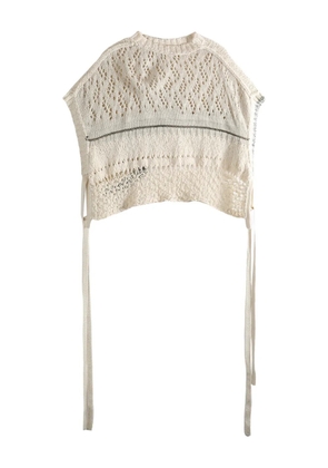 Y's tie-detail sweater - Neutrals