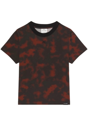 Courrèges tortoiseshell-effect cotton T-shirt - Black